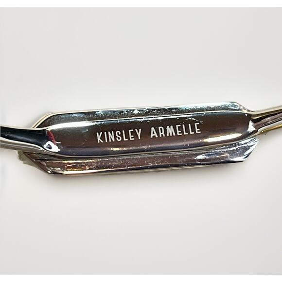 Kinsley Armelle Blue Azure Druzy Quartz Silver Tone Bangle Cuff Bracelet- Signed - Picture 7 of 12